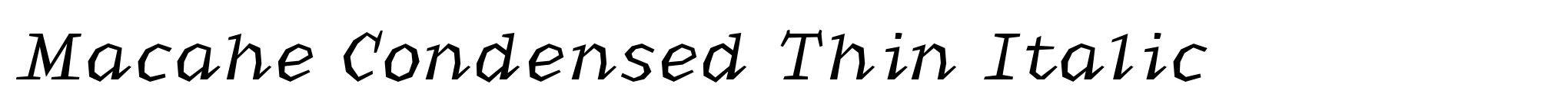 Macahe Condensed Thin Italic image